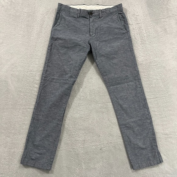 J CREW Pants Men's 31x30 Blue Tapered Summer Linen Blend‎ Preppy